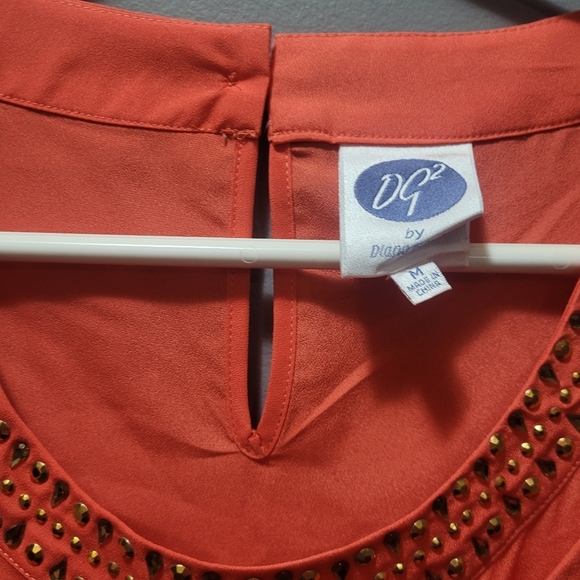 DG2 Diane Gilman Coral Sleeveless Top M - Picture 4 of 6